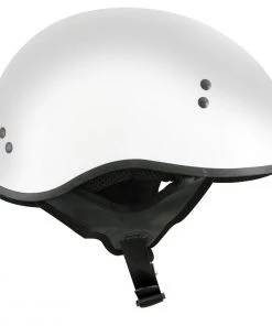 Outlaw Helmets Outlaw T68'The O.G.' Advanced White Glossy Motorcycle Skull Cap Half DOT Helmet