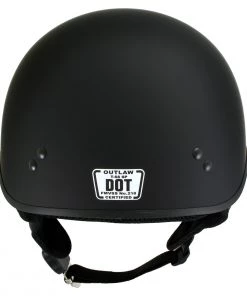 Outlaw Helmets Riding Gear Outlaw T68-SP 'The O.G.' No Logo Flat Black Motorcycle DOT Skull Cap Helmet