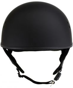 Outlaw Helmets Riding Gear Outlaw T68-SP'The O.G.' No Logo Flat Black Motorcycle DOT Skull Cap Helmet