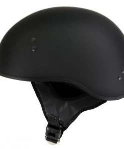 Outlaw Helmets Outlaw T68'The O.G.' Flat Black Motorcycle DOT Skull Cap Helmet