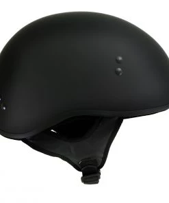 Outlaw Helmets Riding Gear Outlaw T68-SP'The O.G.' No Logo Flat Black Motorcycle DOT Skull Cap Helmet