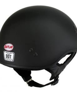 Outlaw Helmets Outlaw T68'The O.G.' Flat Black Motorcycle DOT Skull Cap Helmet