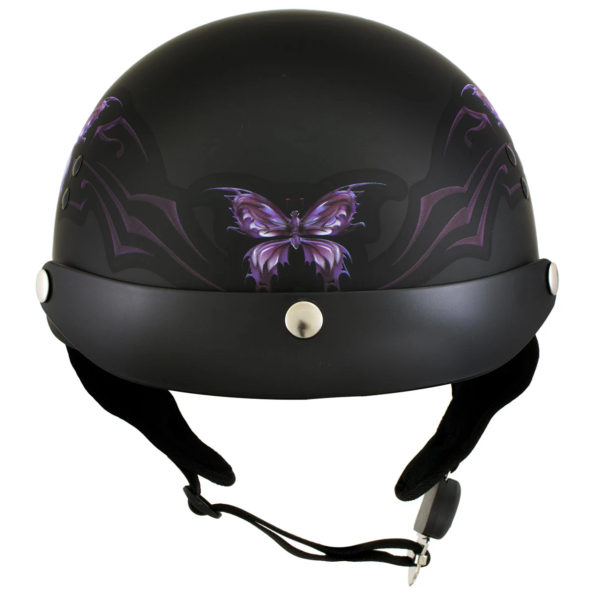 Outlaw Helmets Outlaw T70 'Purple Butterfly' Advanced DOT Motorcycle Half Face Helmet