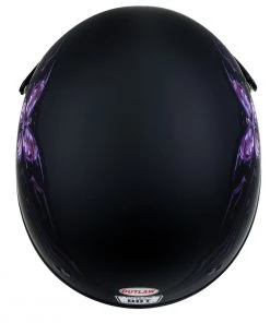 Outlaw Helmets Outlaw T70'Purple Butterfly' Advanced DOT Motorcycle Half Face Helmet