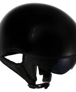 Outlaw Helmets Riding Gear Outlaw T-72 Black'Widow' Black Glossy Motorcycle Half Helmet With Drop Down Visor