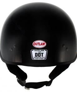 Outlaw Helmets Riding Gear Outlaw T-72 Black'Widow' Black Glossy Motorcycle Half Helmet With Drop Down Visor