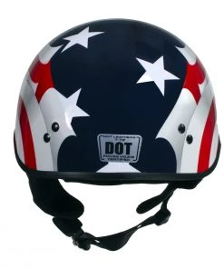Hot Leathers T72'Blue Flag' Advanced DOT Motorcycle Half Helmet With Drop Down Visor Riding Gear