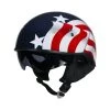 Hot Leathers T72 'Blue Flag' Advanced DOT Motorcycle Half Helmet With Drop Down Visor Riding Gear