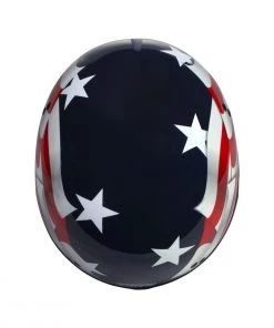 Hot Leathers T72 'Blue Flag' Advanced DOT Motorcycle Half Helmet With Drop Down Visor Riding Gear