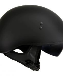 Outlaw Helmets Outlaw T-72'Black Widow' Flat Black Motorcycle Half Helmet With Drop Down Visor Riding Gear