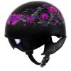 Outlaw Helmets Outlaw T-72 'Flowers And Pink Skull Butterflies' Half DOT Helmet With Drop Down Tinted Visor Riding Gear
