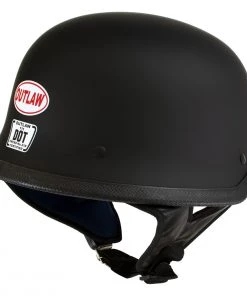 Outlaw Helmets Outlaw T-75'The Hanz' German Style Flat Black Advanced Motorcycle Half Helmet