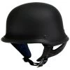 Outlaw Helmets Outlaw T-75 'The Hanz' German Style Flat Black Advanced Motorcycle Half Helmet