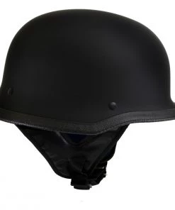 Outlaw Helmets Outlaw T-75'The Hanz' German Style Flat Black Advanced Motorcycle Half Helmet
