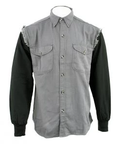 Riding Gear NexGen DM4444 Men's Grey And Black Long Sleeve Button Shirt