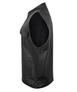 USA Leather 1205 Men's Black'Combat' Leather Motorcycle Vest Motorcycle Vests