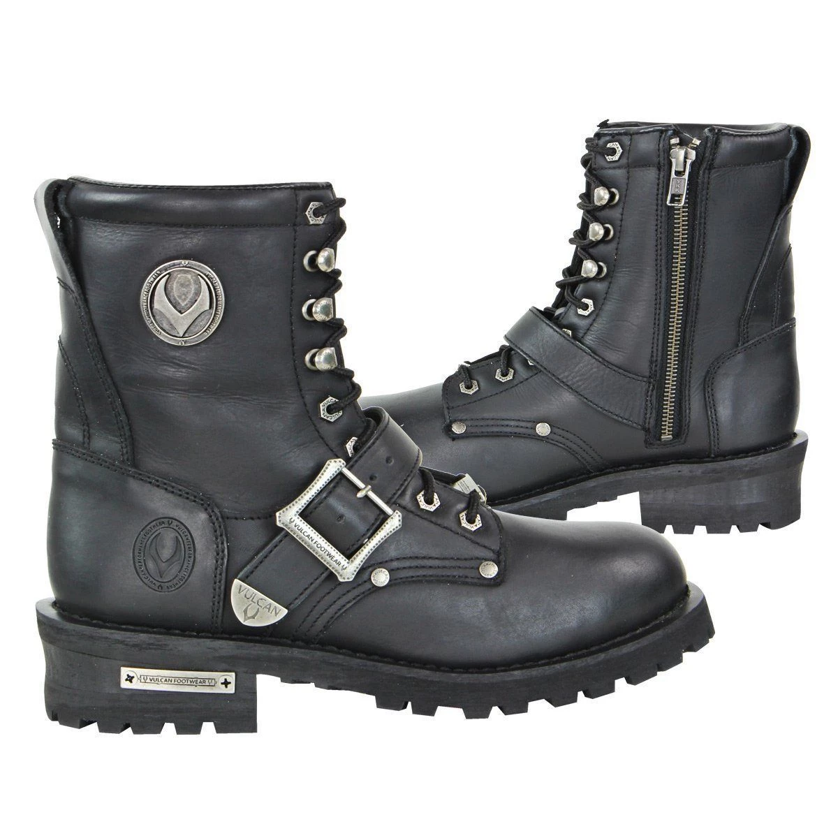 Vulcan V-117 Men's 'Rage' Black Motorcycle Leather Boots