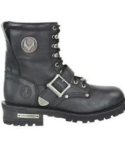 Vulcan V-117 Men's'Rage' Black Motorcycle Leather Boots