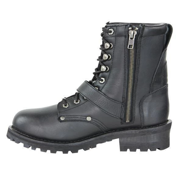Vulcan V-117 Men's 'Rage' Black Motorcycle Leather Boots
