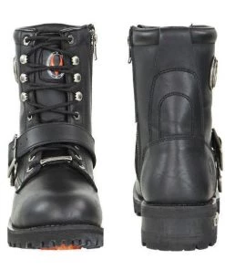 Vulcan V-117 Men's'Rage' Black Motorcycle Leather Boots
