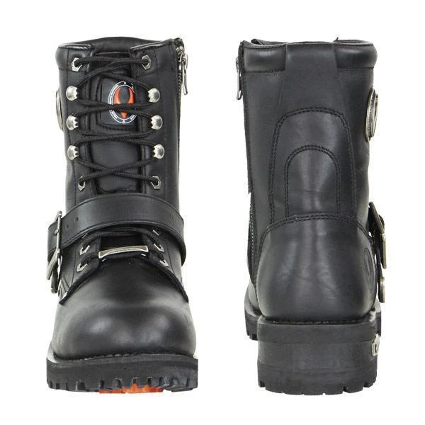 Vulcan V-117 Men's 'Rage' Black Motorcycle Leather Boots