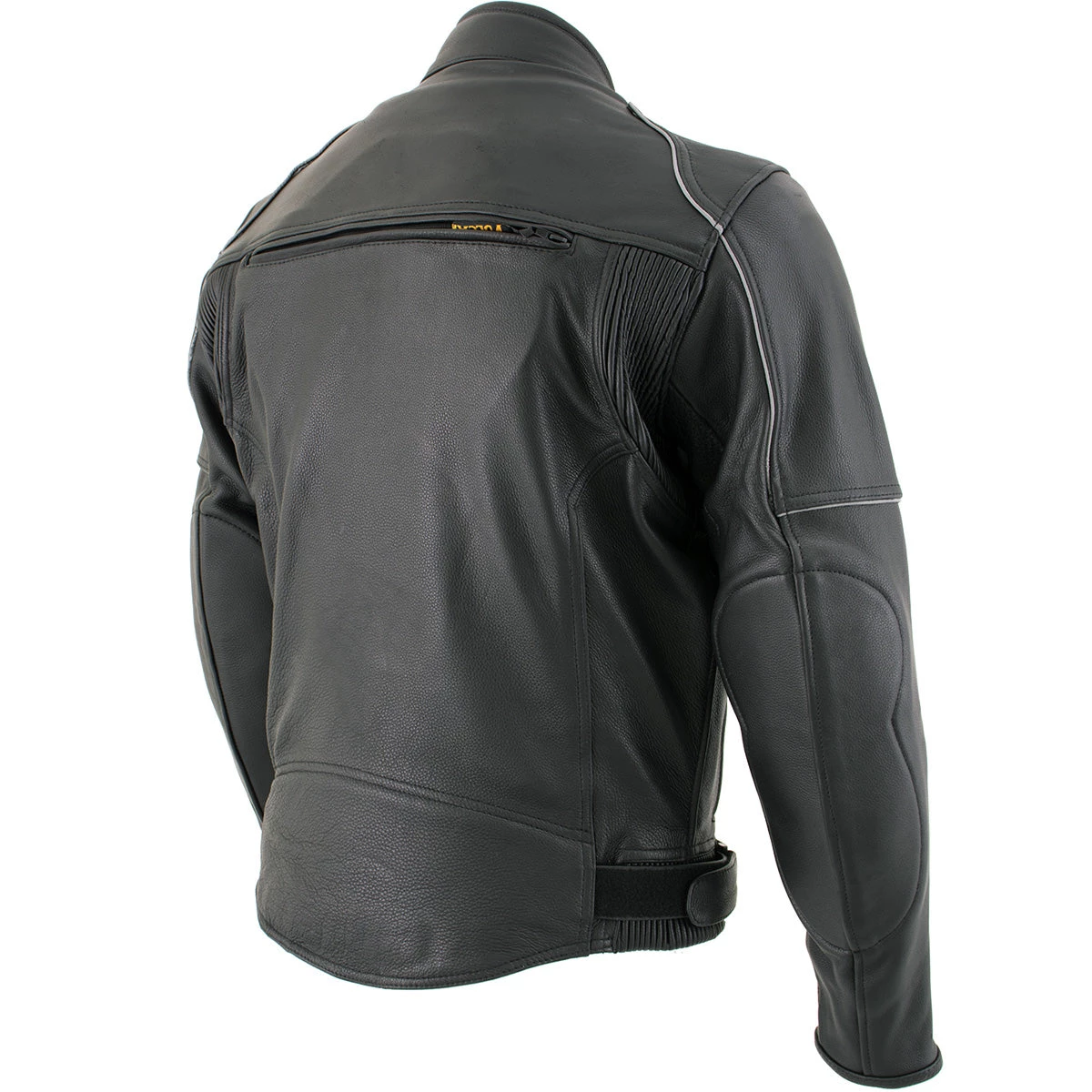 Leather Motorcycle Jackets Vulcan VNE98431 Men's 'Ace' Black Leather Armored Motorcycle Jacket