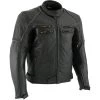 Leather Motorcycle Jackets Vulcan VNE98431 Men's 'Ace' Black Leather Armored Motorcycle Jacket