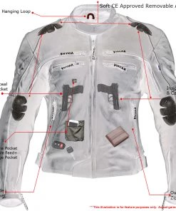 Leather Motorcycle Jackets Vulcan VNE98431 Men's 'Ace' Black Leather Armored Motorcycle Jacket