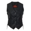 Motorcycle Vests Hot Leathers VSL1006 Ladies Black Leather Braided Vest