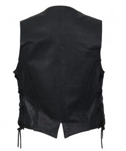 Motorcycle Vests Hot Leathers VSL1006 Ladies Black Leather Braided Vest