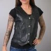 Motorcycle Vests Hot Leathers VSL1008 Ladies Black 'Ten Pocket' Leather Vest