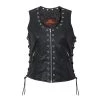Hot Leathers VSL1009 Ladies Black Lambskin Vest With Grommet Accents Motorcycle Vests