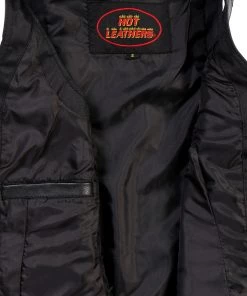Hot Leathers VSL1009 Ladies Black Lambskin Vest With Grommet Accents Motorcycle Vests
