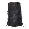 Motorcycle Vests Hot Leathers VSL1010 Ladies Black Lambskin Side Lace Vest