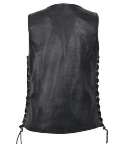Motorcycle Vests Hot Leathers VSL1010 Ladies Black Lambskin Side Lace Vest