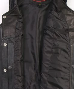 Motorcycle Vests Hot Leathers VSL1010 Ladies Black Lambskin Side Lace Vest