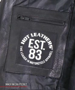 Motorcycle Vests Hot Leathers VSL1019 Ladies'Red Rose' Lined Black Leather MC Vest