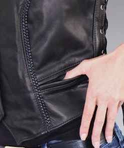 Hot Leathers VSL5001 USA Made Ladies Braided Leather Vest