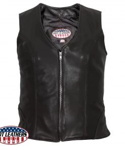 Hot Leathers VSL5003 USA Made Ladies Leather Vest With Front Zipper Motorcycle Vests