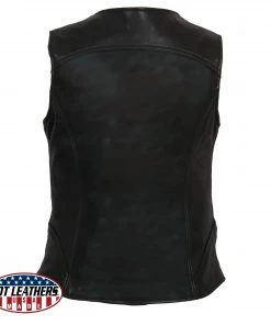 Hot Leathers VSL5003 USA Made Ladies Leather Vest With Front Zipper Motorcycle Vests