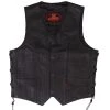 Hot Leathers VSM1033 Men's Black 'Classic Side Lace' Leather Vest Motorcycle Vests