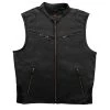 Hot Leathers VSM1037 Men's Black 'Zipper Pockets' Concealed And Carry Leather Vest
