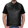 Motorcycle Vests Hot Leathers VSM1039 Men's Black 'Conceal And Carry' Club Leather Vest