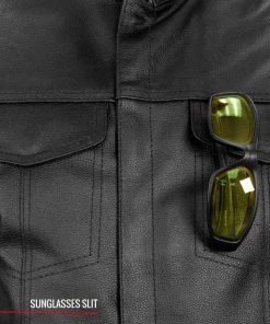 Motorcycle Vests Hot Leathers VSM1039 Men's Black'Conceal And Carry' Club Leather Vest