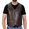 Motorcycle Vests Hot Leathers VSM1040 Men's Retro Brown 'Side Lace' Club Leather Vest