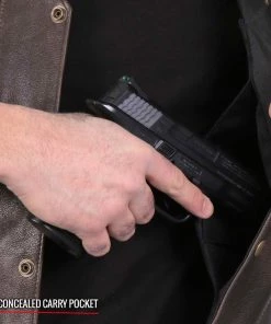 Motorcycle Vests Hot Leathers VSM1040 Men's Retro Brown'Side Lace' Club Leather Vest