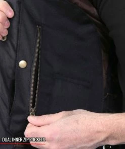 Motorcycle Vests Hot Leathers VSM1040 Men's Retro Brown'Side Lace' Club Leather Vest