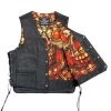Motorcycle Vests Hot Leathers VSM1061 Men's Black 'Skulls Make Skulls' Conceal And Carry Side Lace Leather Vest
