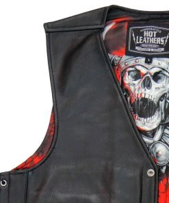 Hot Leathers VSM1064 Men's Black'Viking Warrior' Conceal And Carry Side Lace Leather Vest