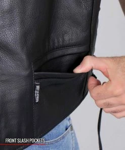 Hot Leathers VSM1064 Men's Black'Viking Warrior' Conceal And Carry Side Lace Leather Vest